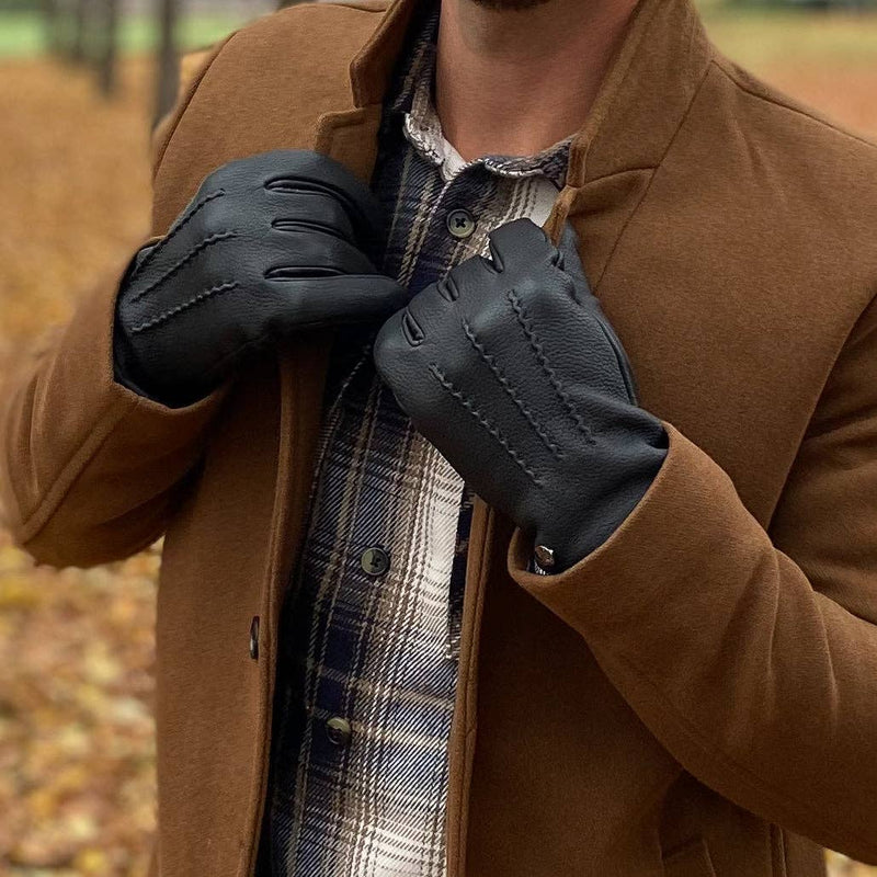 Handschoenen 'Harry'- hertenleer met kajsmiervoering
