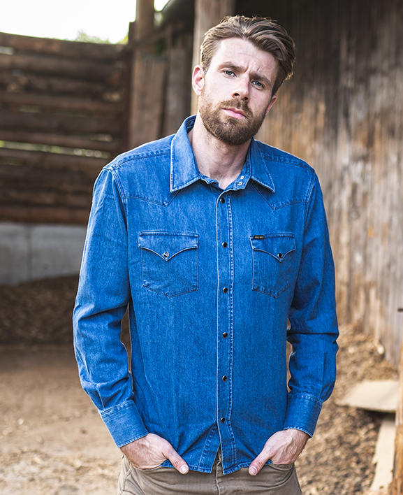 Pike Brothers - Hemd '1952 Rider Shirt Denim Faded'