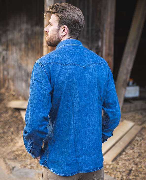 Pike Brothers - Hemd '1952 Rider Shirt Denim Faded'