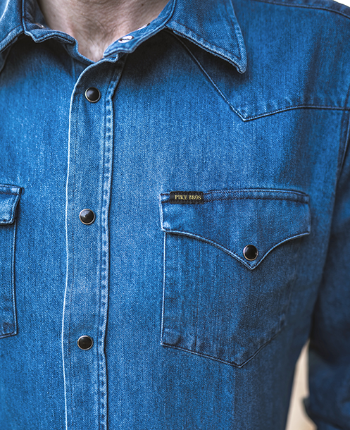 Pike Brothers - Hemd '1952 Rider Shirt Denim Faded'