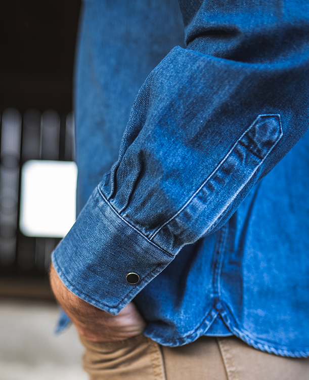 Pike Brothers - Hemd '1952 Rider Shirt Denim Faded'