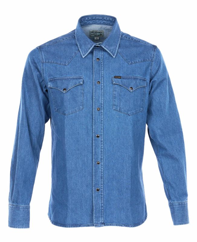 Pike Brothers - Hemd '1952 Rider Shirt Denim Faded'