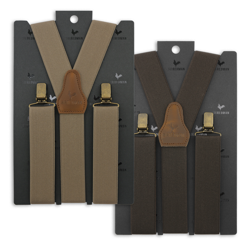 Sir Redman Braces-Set 2 -3 Strong Clips-Taupe