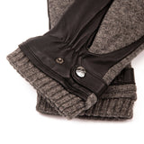 Handschoenen 'Elias'- leder en gebreide wol- gevoerd  met fleece