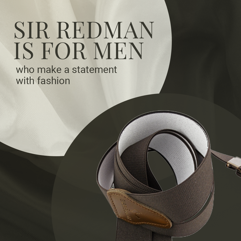 Sir Redman Braces-Set 2 -3 Strong Clips-Taupe