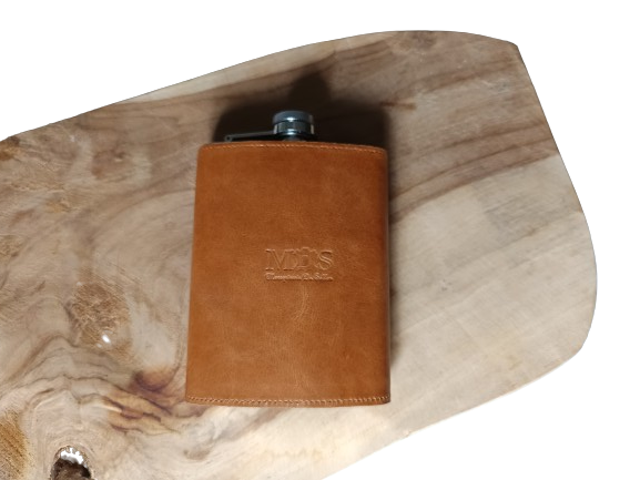 Heupfles bekleed met leer