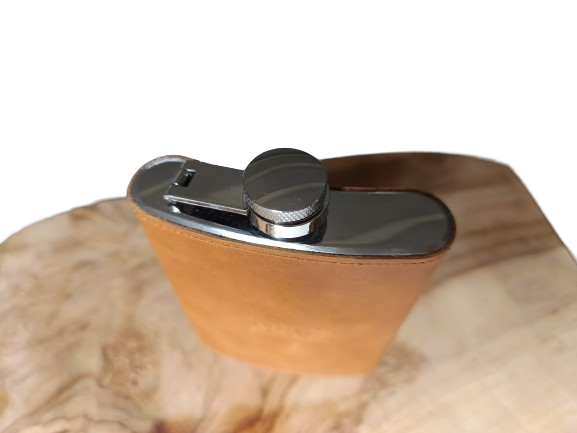 Heupfles bekleed met leer