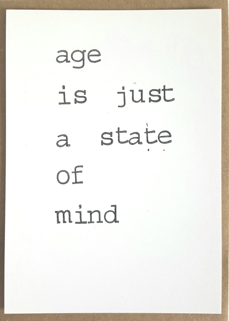 By Mar - Postkaart 'Age is just a state of mind'