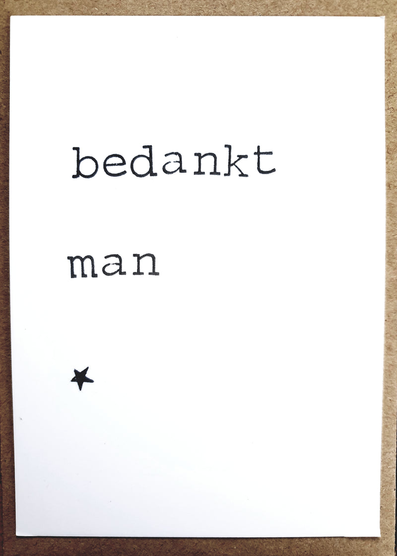 By Mar - Postkaart 'Bedankt man'