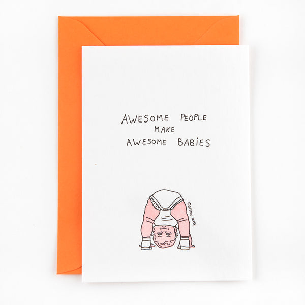 Studio Flash - Postcard 'Awesome people make awesome babies'