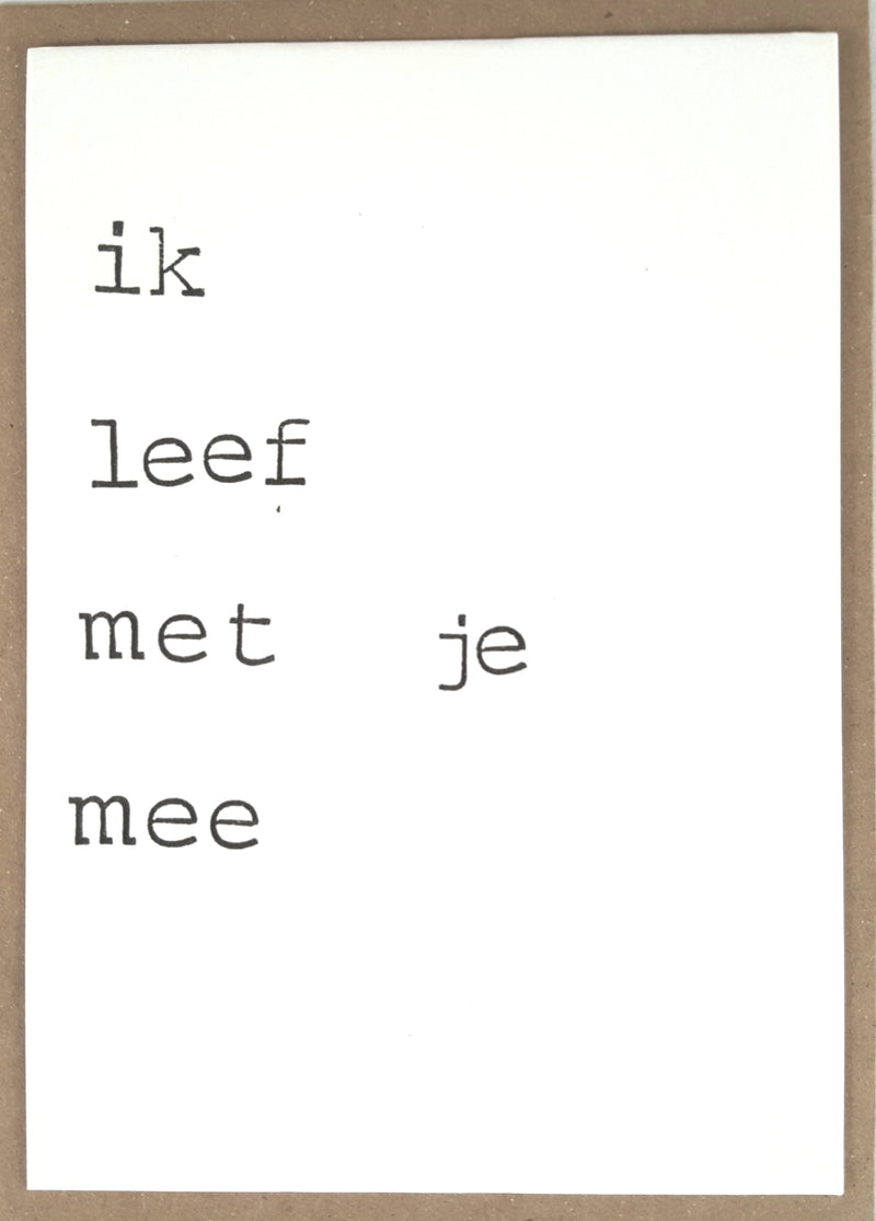 By Mar - Postkaart 'Ik leef met je mee'