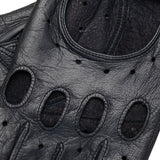 1861 - Vingerloze Lederen Rijhandschoenen - Zwart