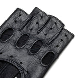 1861 - Vingerloze Lederen Rijhandschoenen - Zwart