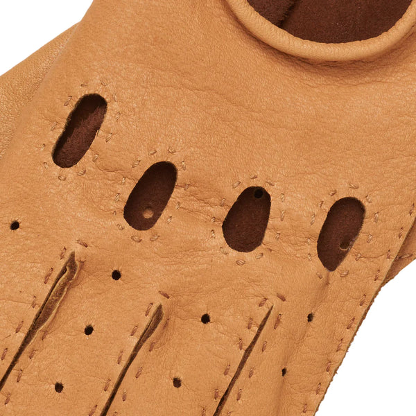 1861 - Fingerless Leather Riding Gloves - Light Brown