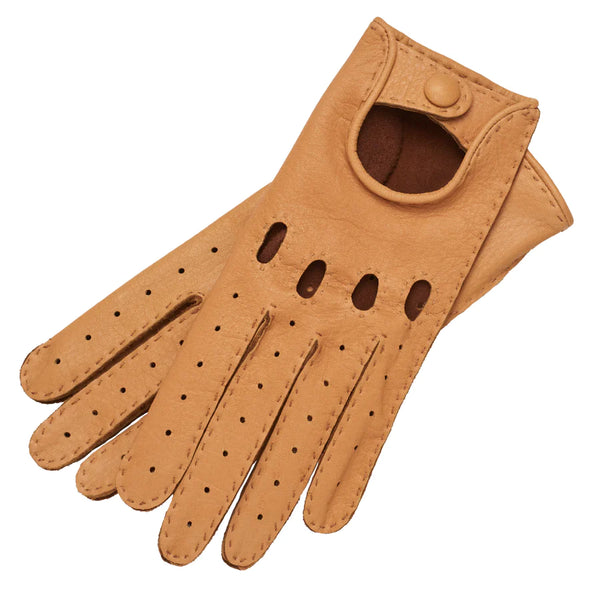 1861 - Fingerless Leather Riding Gloves - Light Brown
