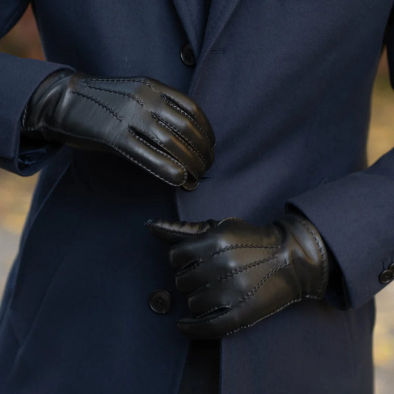 1861 - Lederen handschoenen - zwart
