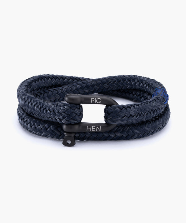 Pig & Hen - Armband 'Salty Steve' - Navy - Slate Gray & Black