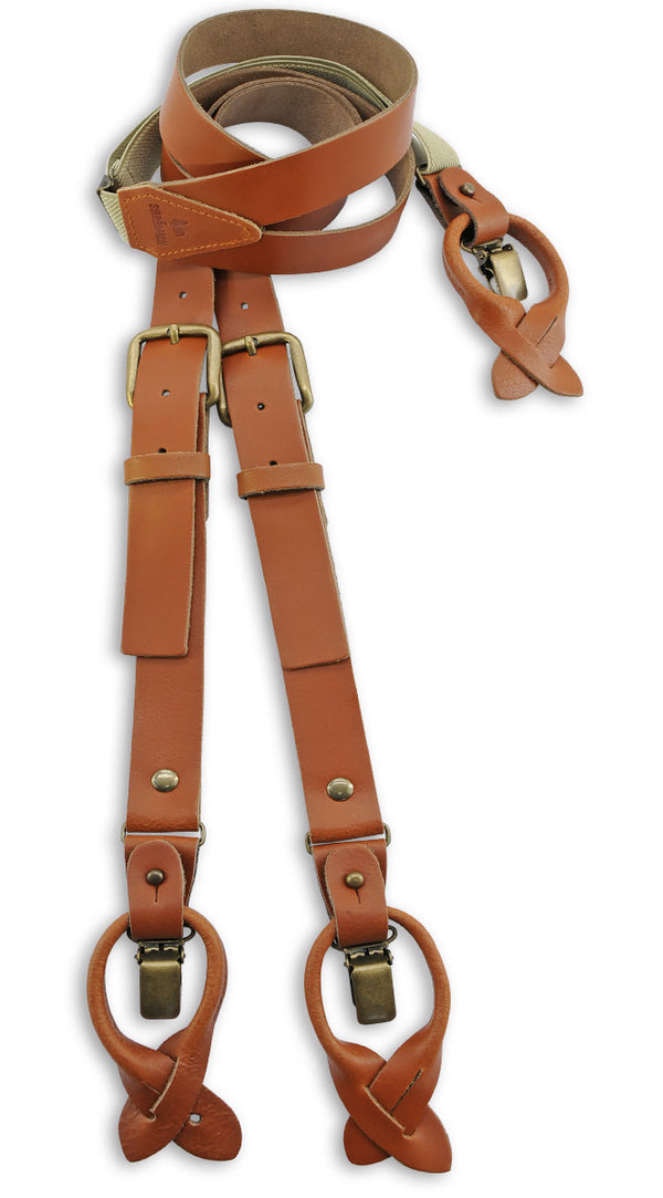 Sir Redman - Luxury Braces - Cognac Leather
