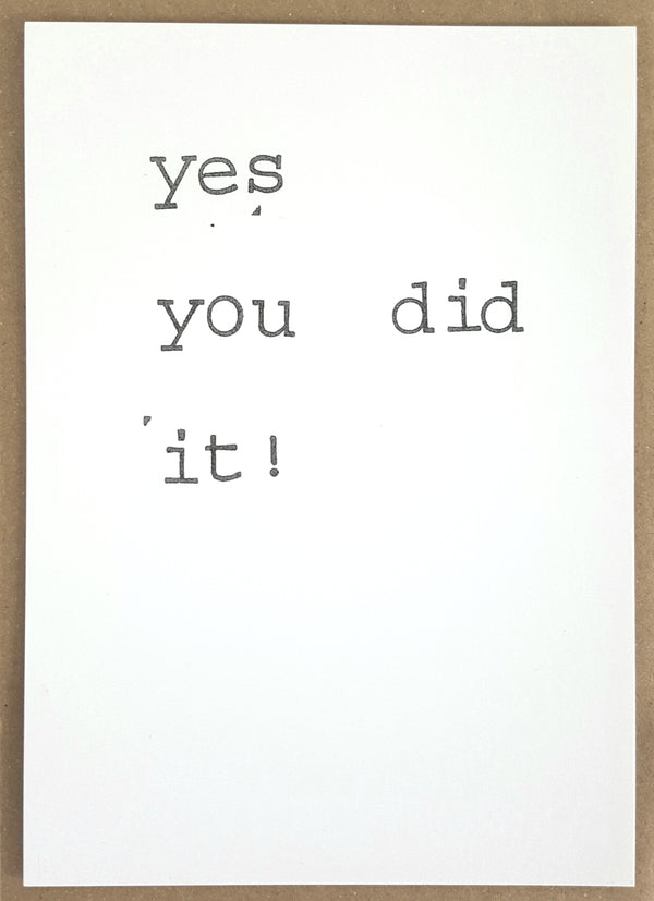 By Mar - Postcard 'Yes you did it!'