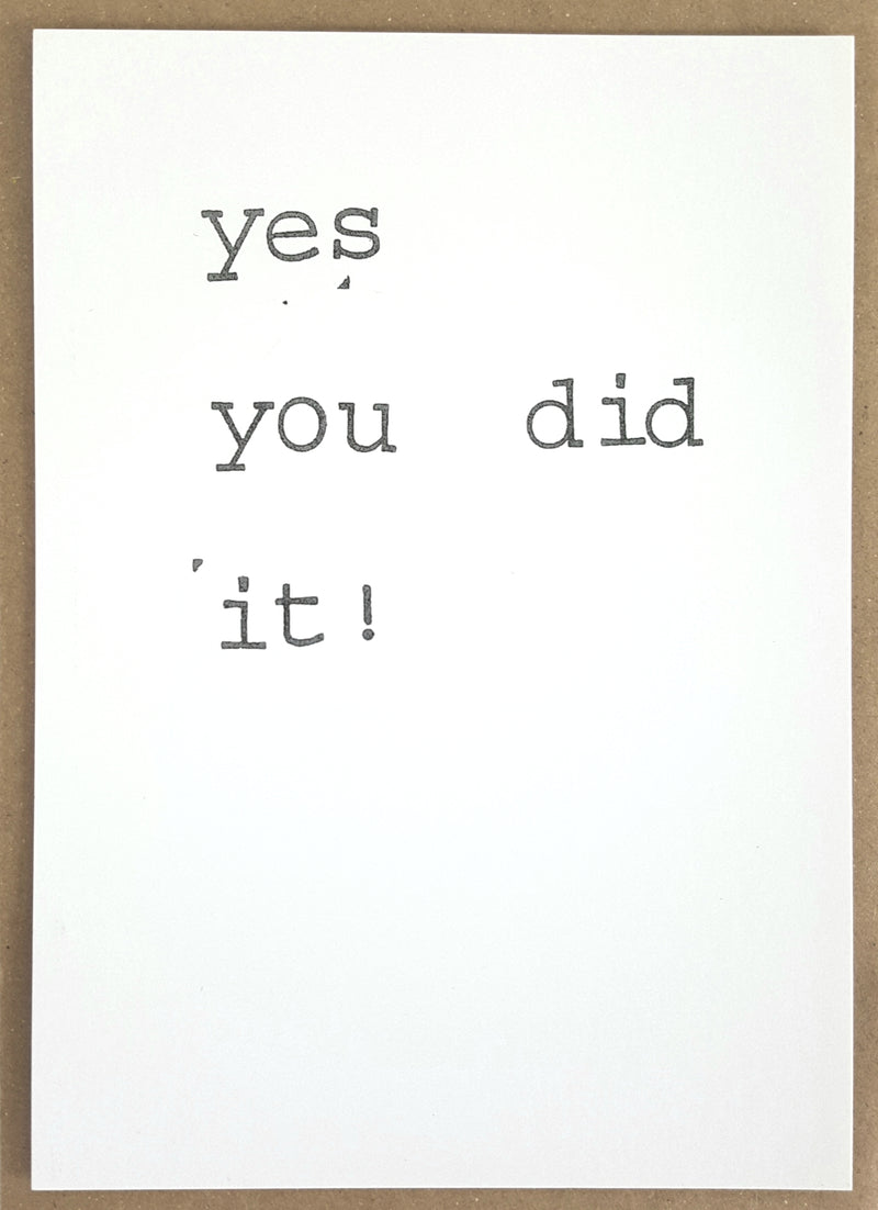 By Mar - Postcard 'Yes you did it!'