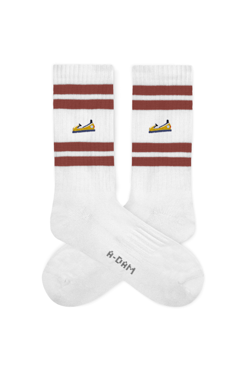 A-dam - Sokken  'Burgundy Stripes Bumper '