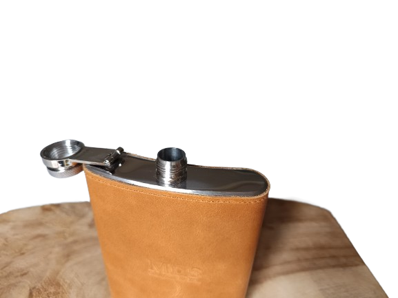 Heupfles bekleed met leer