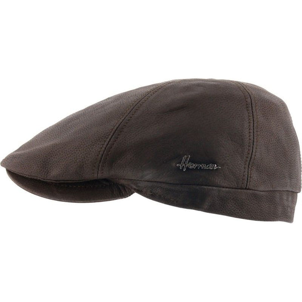 Herman Headwear - lederen Platte Pet - Duke Six-S