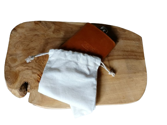 Heupfles bekleed met leer