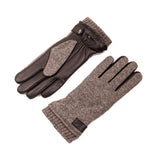 Handschoenen 'Elias'- leder en gebreide wol- gevoerd  met fleece