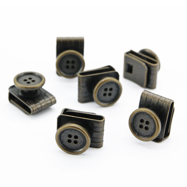 Sir Redman - Set Losse Bretel Knoopjes - Antiek Messing (6 stuks)