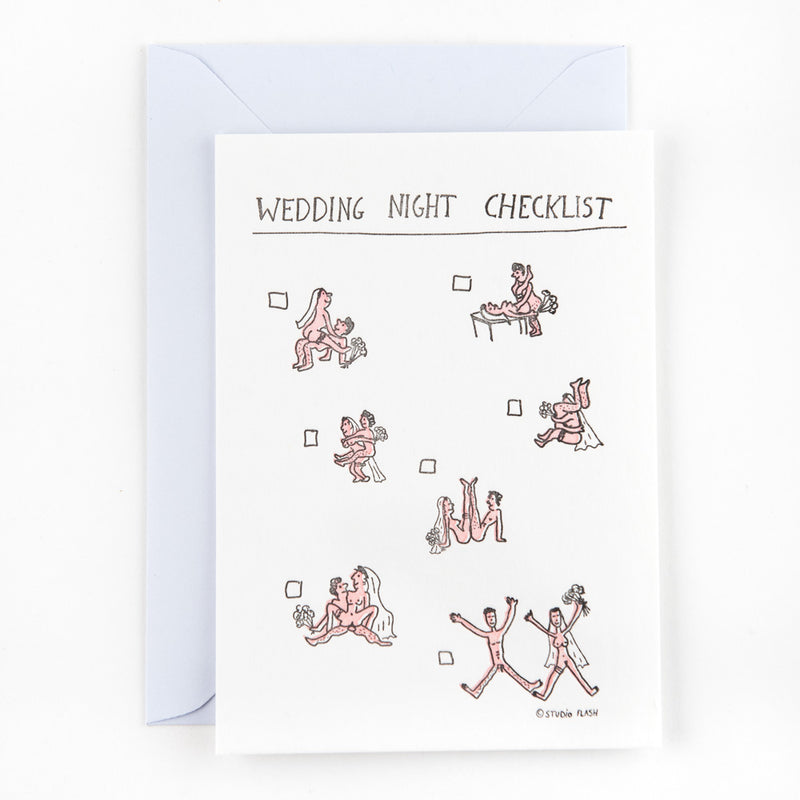 Studio Flash - Postkaarten 'WeddingNightChecklist'
